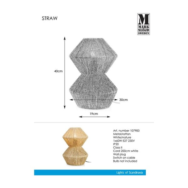 Straw Pendant Nature asztali lámpa - Markslöjd-image-4