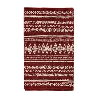 Ethnic piros-fehér pamut szőnyeg, 55 x 180 cm - Webtappeti
