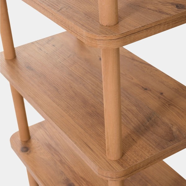 Natúr színű könyvespolc borovi fenyő dekorral 80x168,5 cm Step – Kalune Design-image-4