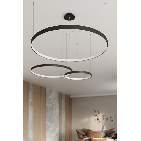 Fekete alumínium LED függőlámpa ø 78 cm RIO – Thoro-image-2