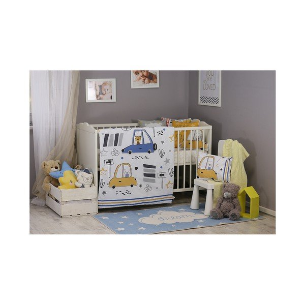 Mirra Fesso gyerek egyszemélyes pamut ágyneműhuzat lepedővel, 100 x 150 cm - Mike & Co. NEW YORK-image-1