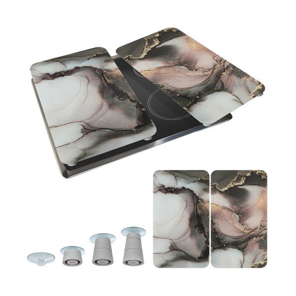 Edzett üveg tűzhely fedőlap szett 2 db-os 52x30 cm Abdeckplatte  – Wenko-image-3