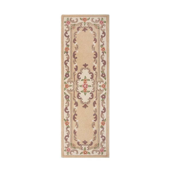 Aubusson bézs gyapjú futószőnyeg, 67 x 210 cm - Flair Rugs