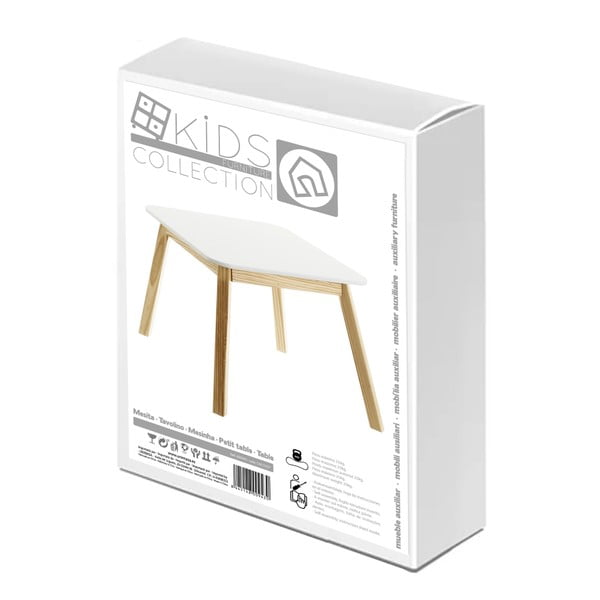 Gyerek asztal fehér asztallappal 55x55 cm – Casa Selección-image-4