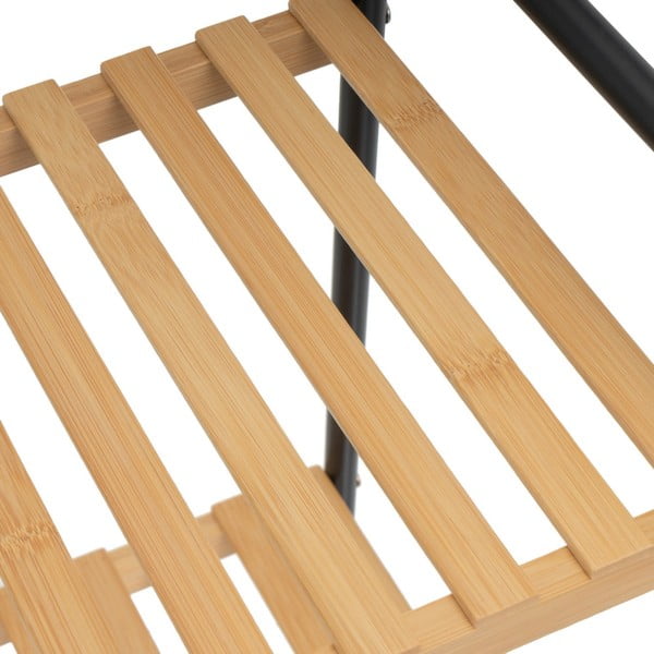 Fekete-natúr színű bambusz polcos állvány 30x75 cm – Casa Selección-image-2