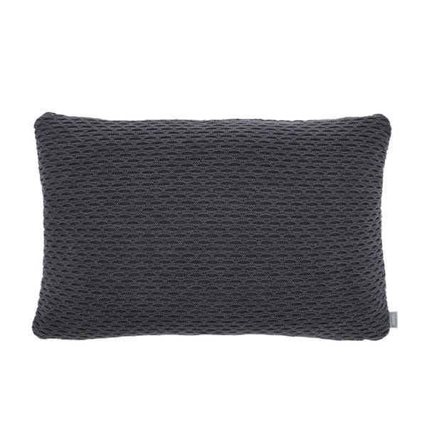 Wave Knit sötétszürke pamut és gyapjú keverék párna, 40 x 60 cm - Södahl