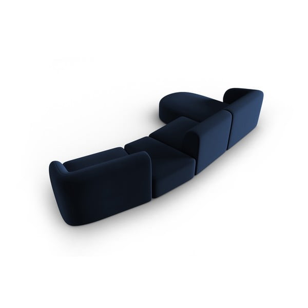 Kék bársony sarokkanapé (bal oldali-heverő résszel) Paolo – Milo Casa-image-3