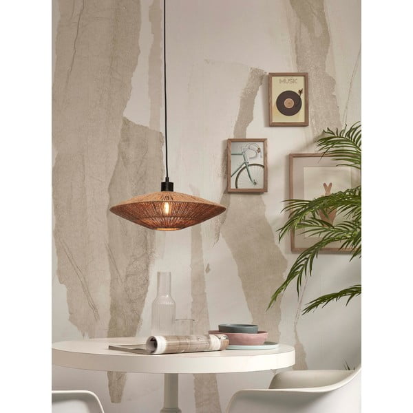 Natúr színű függőlámpa juta búrával ø 40 cm Iguazu – Good&Mojo-image-3