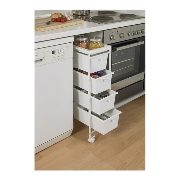 Fehér gurulós polcos állvány 22,5x76,5 cm Gala – Wenko-image-3