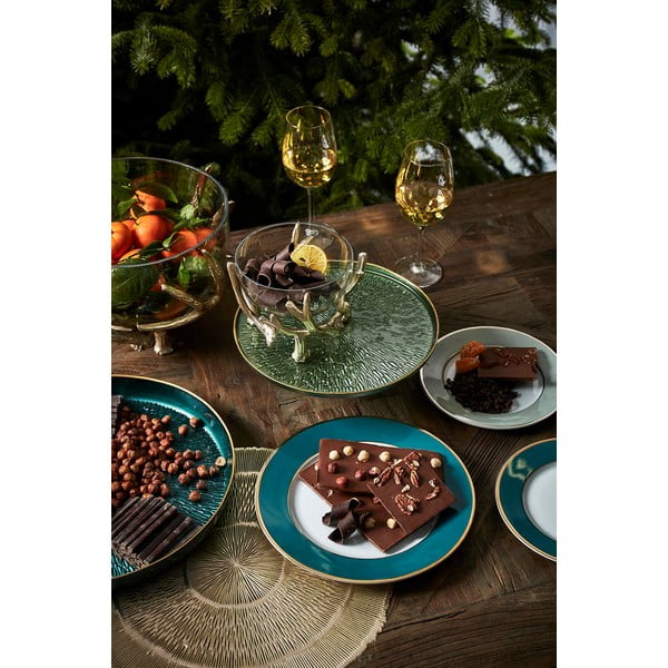 Petróleumkék porcelán desszertes tányér ø 20,5 cm Ginger – Côté Table-image-1