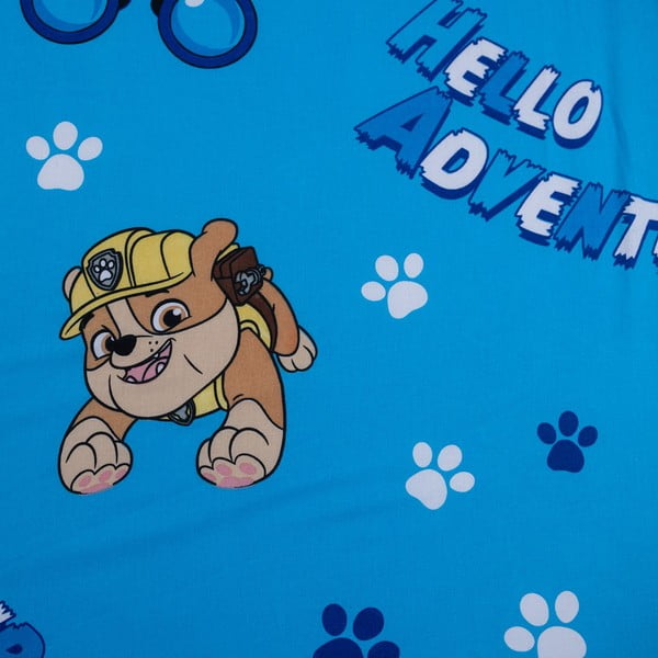 Kék gumis egyszemélyes pamut gyerek lepedő 90x200 cm Paw Patrol – Jerry Fabrics-image-2