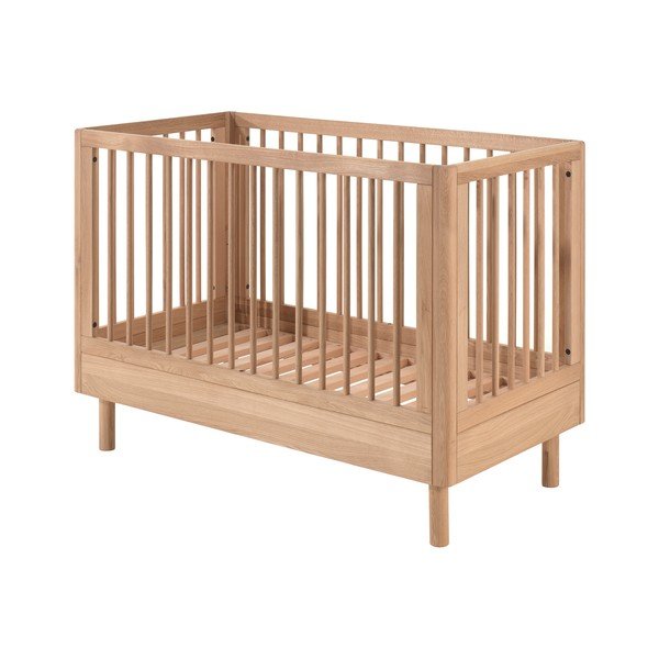 Natúr színű tölgyfa babaágy állítható magassággal 60x120 cm Forrest – Vipack-image-2