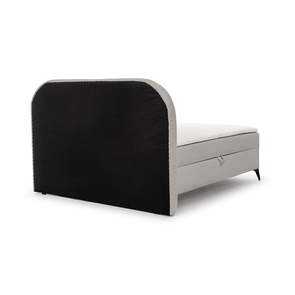 Világosszürke ágyneműtartós boxspring ágy 200x200 cm Ornes – Ropez-image-4