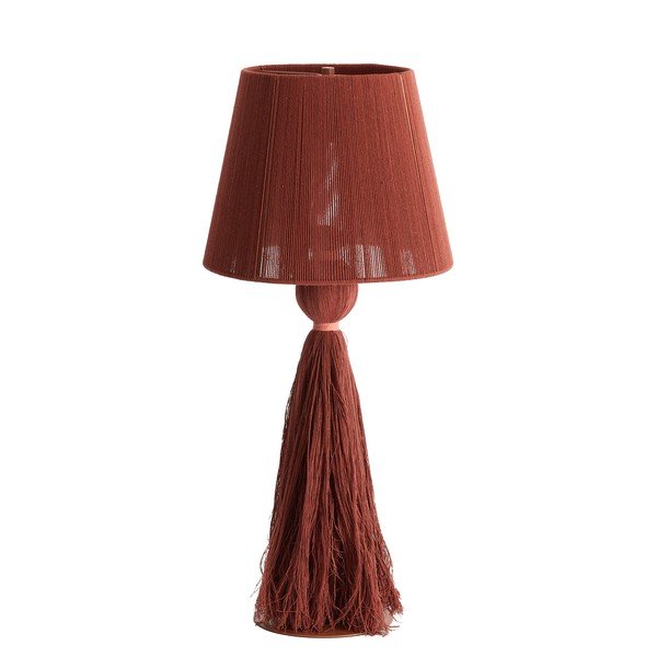 Téglavörös asztali lámpa textil búrával (magasság 58 cm) Espino – Light & Living