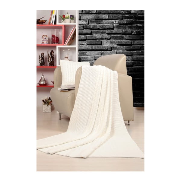 Tricot Blanket Set Sultan krémszínű ágytakaró és párnaszett - Kate Louise