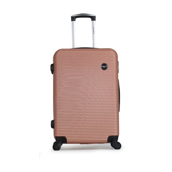 Porto világos rózsaszín gurulós utazó bőrönd, 64 l - Bluestar