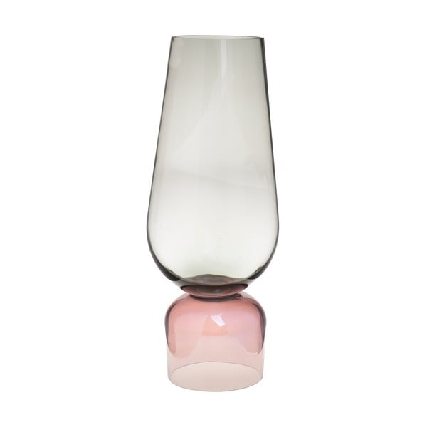 Fragile rózsaszín-zöld üveg váza, magasság 48 cm - InArt