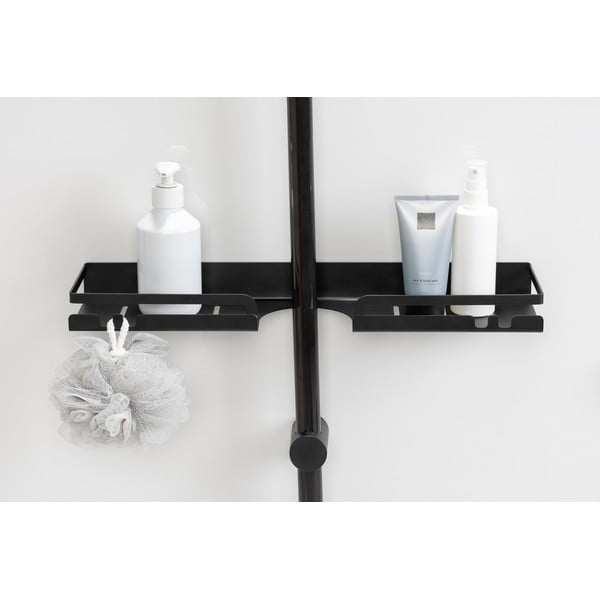 Fekete öntapadós rozsdamentes acél fürdőszobai polc Altarella – Wenko-image-2