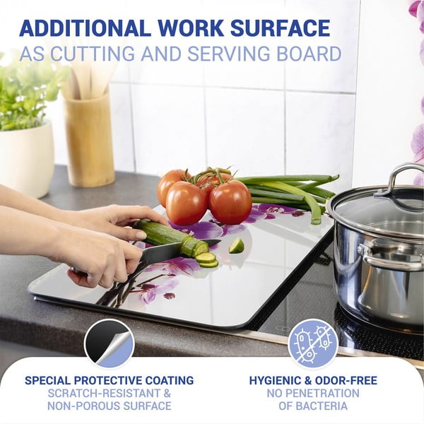 Edzett üveg tűzhely fedőlap szett 2 db-os 30x52 cm Orchid – Wenko-image-4