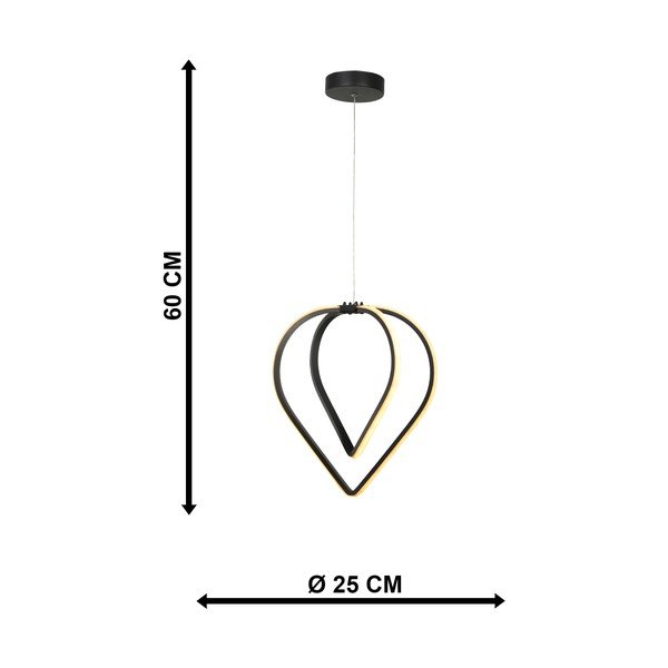 Fekete fém LED függőlámpa ø 33 cm Pars – Squid Lighting-image-4