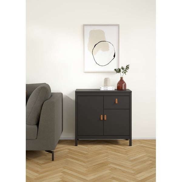 Fekete alacsony komód 82x80 cm Madrid – Tvilum-image-1