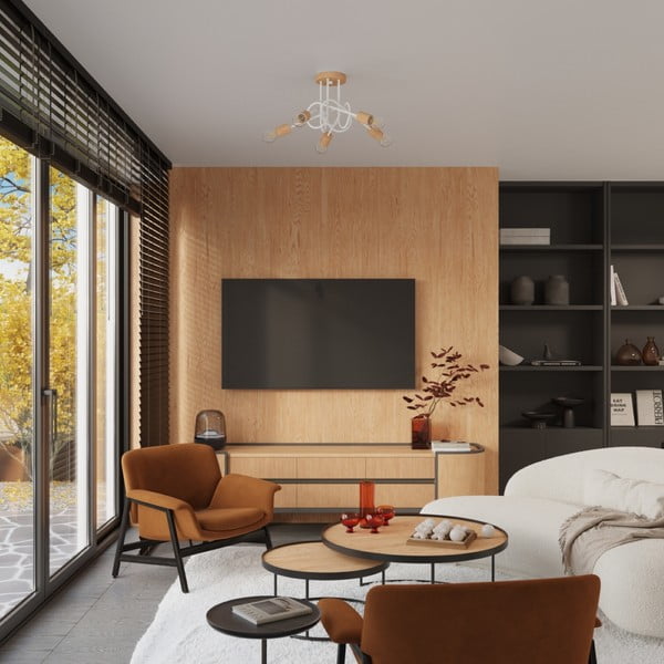 Natúr színű mennyezeti lámpa 15x61 cm Tumber – Sollux-image-4