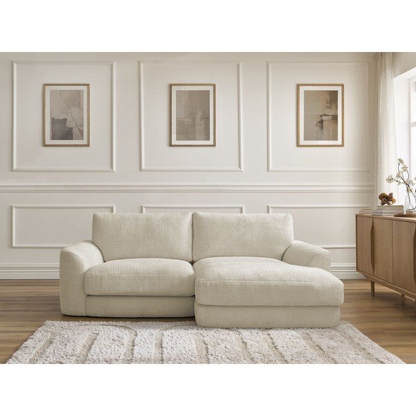 Bézs zsenília sarokkanapé (jobb oldali-heverő résszel) Leonore – Bobochic Paris-image-1