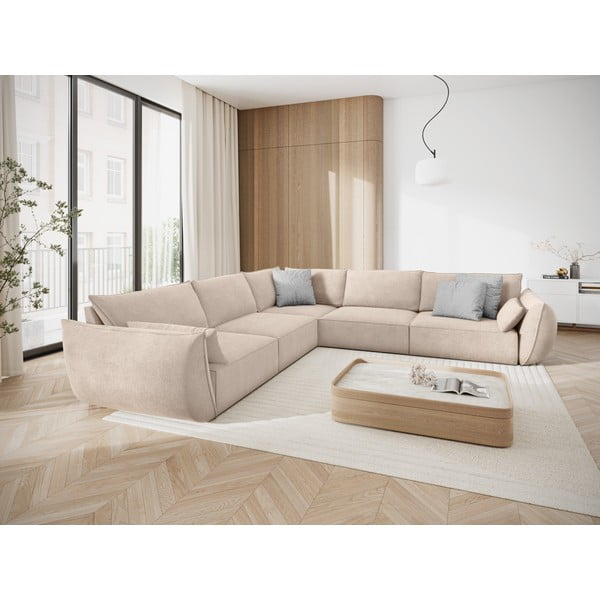 Bézs sarokkanapé (variálható) Vanda – Mazzini Sofas-image-1