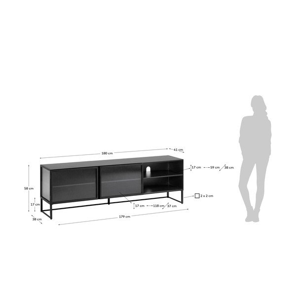 Trixie fekete TV-állvány - Kave Home-image-3