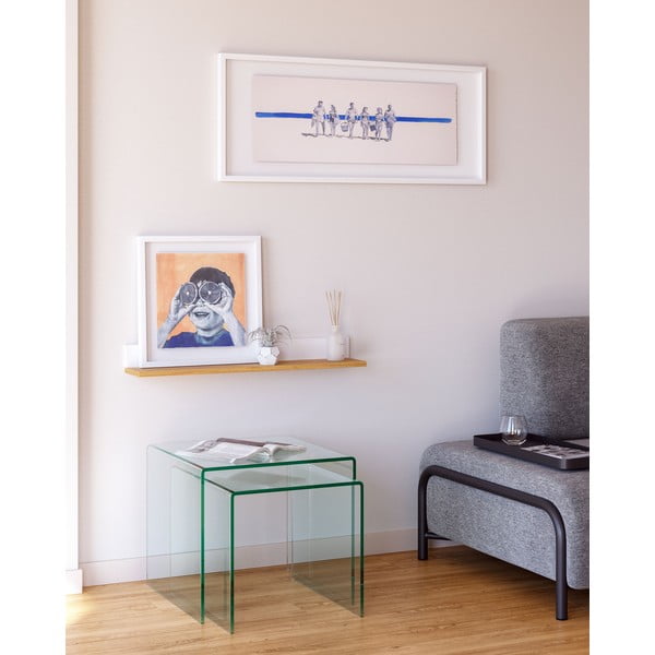 Üveg dohányzóasztal szett 2 db-os 50x50 cm Burano – Kave Home-image-1