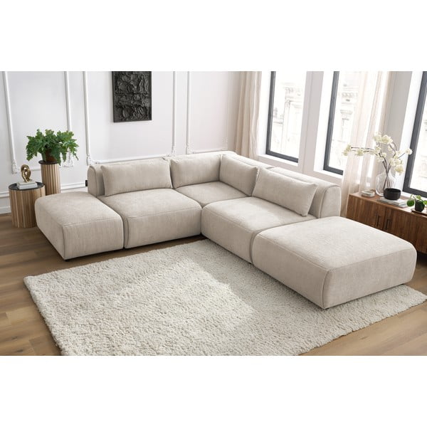 Bézs sarokkanapé (variálható) Jeanne – Bobochic Paris-image-1