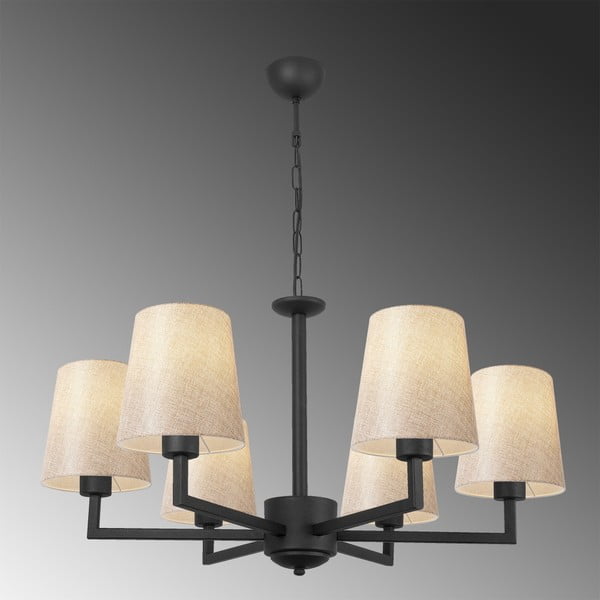 Fekete függőlámpa textil búrával Profil – Opviq lights-image-3
