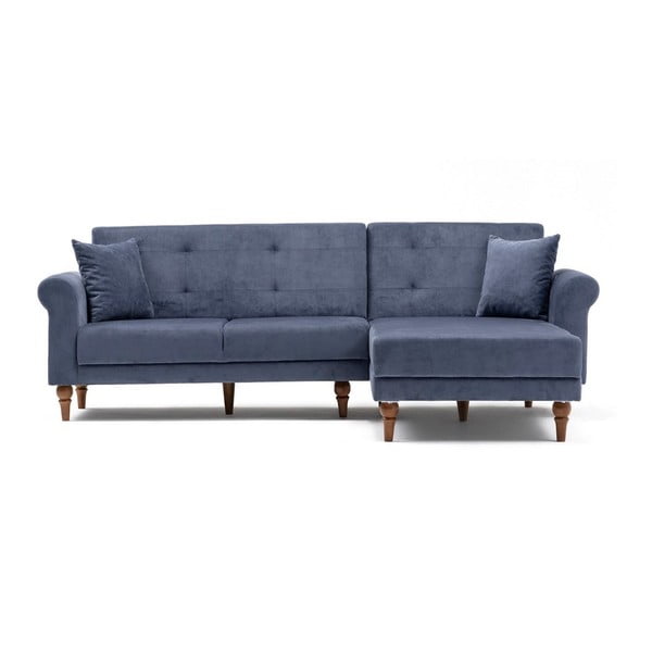 Madona kék kinyitható kanapé, jobb oldali kivitel