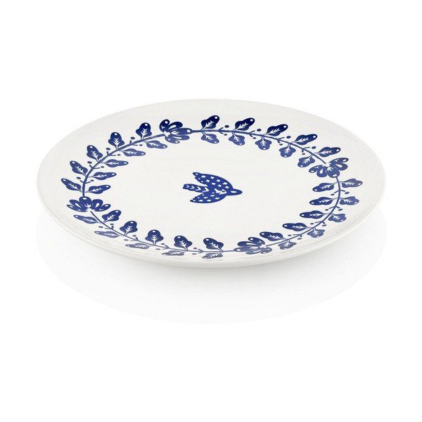 Bloom 6 db-os fehér-kék porcelán tányér szett, ⌀ 26 cm - Mia-image-1