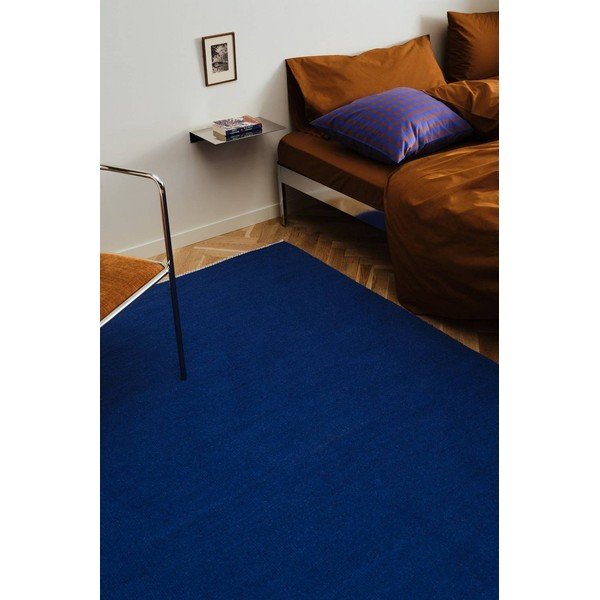 Kék kézi szövésű gyapjúkeverék szőnyeg 160x230 cm Row – Jotex-image-1