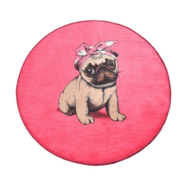 Pink Pug fürdőszobai kilépő, ⌀ 100 cm - Homefesto