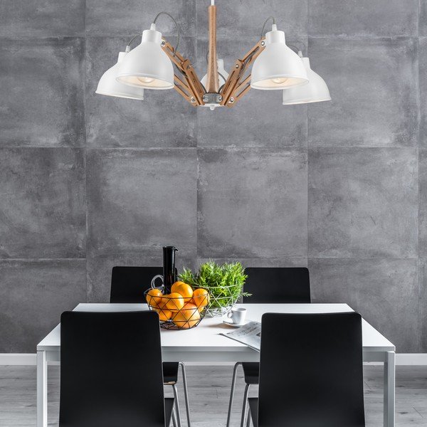 Fehér-barna mennyezeti lámpa fém búrával ø 15 cm Marcello – LAMKUR-image-2