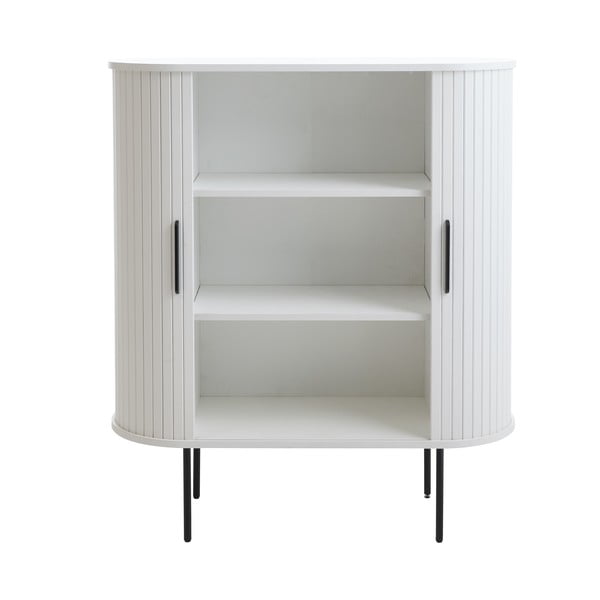 Fehér szekrény tolóajtóval 100x118x40 cm Nola – Unique Furniture-image-2