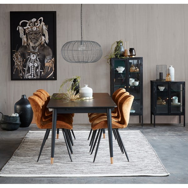 Nelly fekete kaucsukfa étkezőasztal, 180 x 90 cm - Canett-image-1