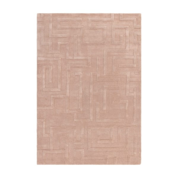 Világos rózsaszín gyapjú szőnyeg 200x290 cm Maze – Asiatic Carpets