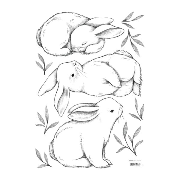 Matrica lap 30x42 cm Bunnies – Lilipinso