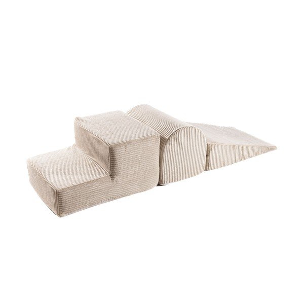 Bézs kordbársony habszivacs játszótér 3 db-os magasság 30 cm 45x143 cm – Meowbaby