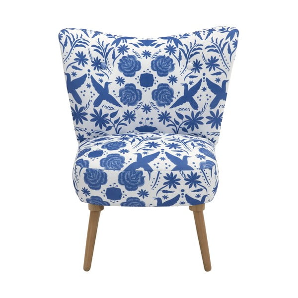 Jack kék-fehér virágmintás fotel - Max Winzer-image-2