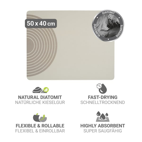 Bézs gumi edénycsepegtető alátét 50x40 cm Dima – Wenko-image-3