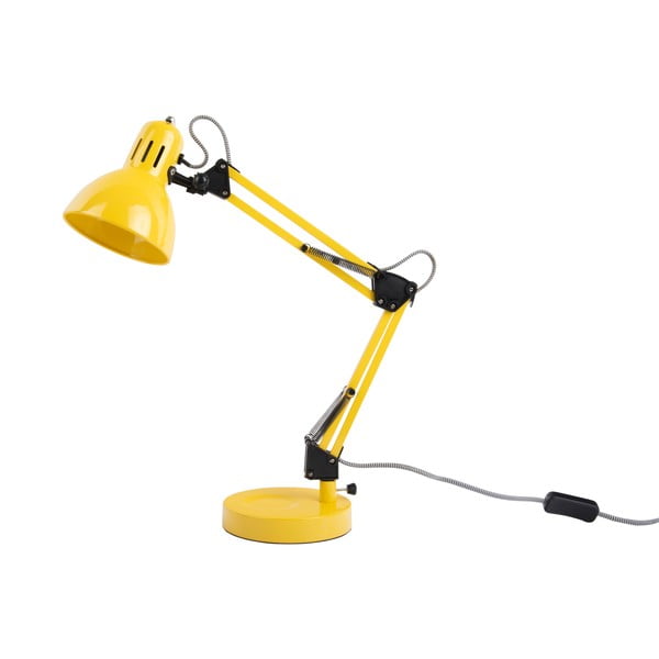 Világossárga asztali lámpa fém búrával (magasság 52 cm) Funky Hobby – Leitmotiv