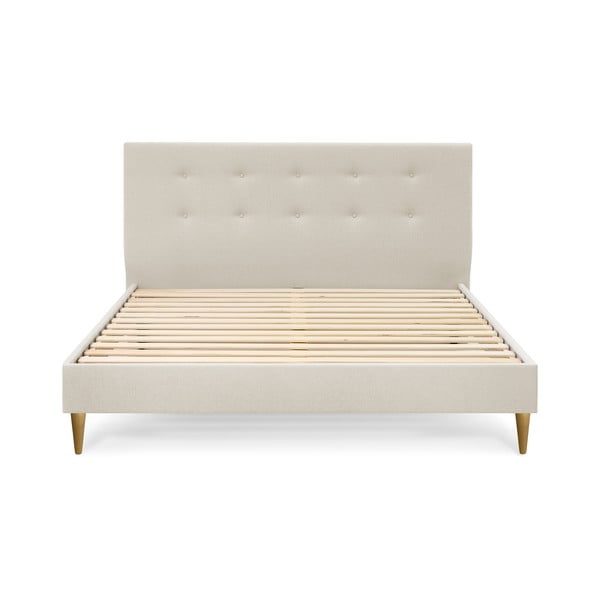 Bézs kárpitozott franciaágy ágyráccsal 180x200 cm Rory – Bobochic Paris-image-2