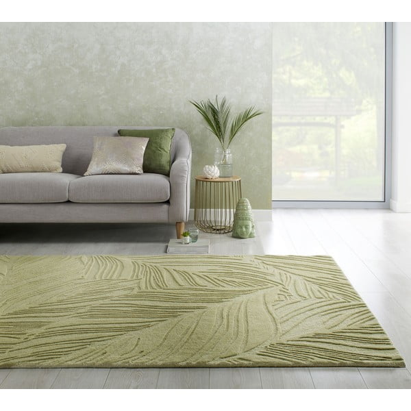 Zöld gyapjú szőnyeg 200x290 cm Lino Leaf – Flair Rugs-image-1
