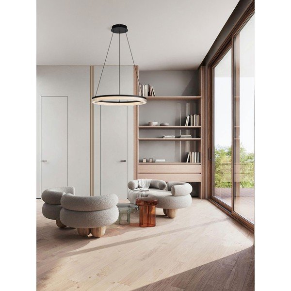 Matt fekete alumínium LED dimmelhető függőlámpa akrilüveg búrával ø 60 cm Lonela – Nova Luce-image-2