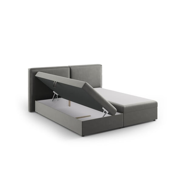 Szürke ágyneműtartós boxspring ágy 180x200 cm Arendal – Cosmopolitan Design-image-2