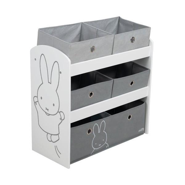 Fehér-szürke játéktároló 63,5x29,5x60 cm Miffy – Roba
